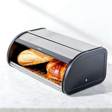 brabantia roll top bread box matte steel fingerprint proof|matt steel roll top bread box.